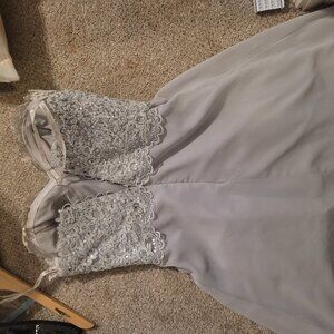 Homecoming prom dress short white grey